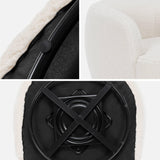 Alice's Home - Fauteuil Cosy Rond pivotant en Bouclette crème. Laya. L 79.5 x P 77.5 x H 67cm