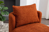 HOFURNI Fauteuil tonneau pivotant moderne du milieu du siècle pivotant à 360°, en velours confortable, parfait pour le salon, la chambre, le bureau et le coin lecture (orange)