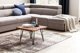 FineBuy Table Basse Bois Massif Sheesham Table de Salon 56 x 38 x 51 cm | Table d'appoint Style Maison de Campagne | Meubles en Bois Naturel Table de Sofa avec des Jambes en métal