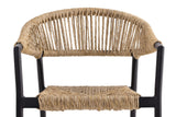 METRO Professional Fauteuil de terrasse Lario, Rotin PE/Aluminium, 57 x 64 x 79 cm, Résistant aux intempéries, avec Accoudoirs, Beige/Noir