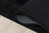 Mia´s Tapis Taos Tapis Moelleux à Poils Courts, Dessous antidérapant, Lavable à 30 degrés, Super Doux, Aspect Fourrure, Noir, 200 cm Rond