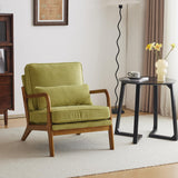 Bonnlo Fauteuil de Salon en Velours Côtelé, Chaise d'Appoint Relaxation avec Cadre en Bois, Siège Confortable pour Salon, Chambre, Terrasse, 65 x 80 x 78 cm (Vert)