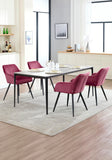 WOLTU Chaise de Salle à Manger, Chaise de Cuisine rembourrée en Velours, Pied en métal,Bordeaux BH93bd-1