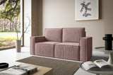 BETTSO - Canapé en Velours côtelé rembourré Orto, Tissu en Velours côtelé élégant et résistant, Canapé modulable, Paysage de Salon Autoportant, Rose, 178x82x93cm, Canapé 2 Places