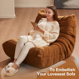 Pouf poire géant pour adultes en mousse à mémoire de forme en fausse fourrure pour le foyer, le salon, la chambre à coucher, le dortoir, le bureau (ours marron et marron)