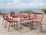 Vente-unique - Lot de 2 fauteuils de Jardin empilables en métal - Terracotta - MIRMANDE de MYLIA