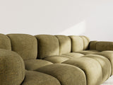 Lisa Design - Grace - canapé modulable 3 Places en Velours texturé, Vert Olive
