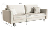 Selsey VALICO - Canapé Convertible - 3 Places - Velours hydrophobe - Vert
