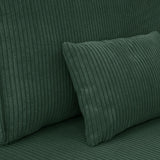 HOMIFAB Canapé Convertible 3 Places avec Coffre de Rangement en Velours côtelé Vert foncé - Milla