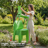 CLP Chaise de Jardin empilable et resistante aux intemperies Meton, Fauteuil avec Dossier, Resistant aux UV, Chaise exterieure en Plastique Couleur:Vert