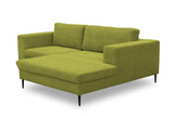 DOMO. collection Modica Canapé d'angle Moderne en Forme de L sans Sol - 244 x 173 x 83 cm (l x p x h) - Vert