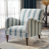 HULALA HOME Fauteuil, Fauteuil, Chaise rembourrée Confortable avec Pieds en Bois Massif, Chaise Longue pour Salon et Chambre à Coucher (Blue)