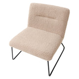 Fauteuil Vintage Classique en Bouclé Structure en Métal Siège Large Beige Cotulla
