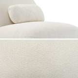 sweeek - Fauteuil pivotant 360° en Bouclette texturée Blanc crème. piètement en métal Noir Mat - Spino
