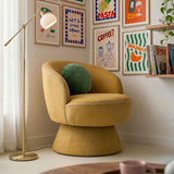 Oviala Fauteuil pivotant en Tissu Jaune