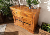 MASSIVMOEBEL24.DE Buffet - Bois Massif d'acacia laqué (Miel) - Style Colonial - Oxford #0424
