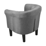 [en.casa] Fauteuil Chaise Siège Tissu Polyester Plastique Gris 70 x 70 x 58 cm
