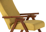 ESSEGI Fauteuil en Bois FIAMMETTA SRL Relax inclinable Tissu Jaune Déhoussable