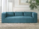 Lisa Design - Canapé Stella en Velours Côtelé - Sofa Bleu Canard 3 Places - Salon
