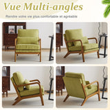 Bonnlo Fauteuil de Salon en Velours Côtelé, Chaise d'Appoint Relaxation avec Cadre en Bois, Siège Confortable pour Salon, Chambre, Terrasse, 65 x 80 x 78 cm (Vert)