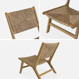 sweeek - Fauteuil Relax de Jardin en Bois et résine Effet Paille. intérieur/extérieur