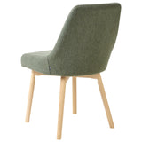 Beliani Lot de 2 Chaises de Salle à Manger Pieds Bois Massif Siège Rembourré en Tissu Polyester Vert Foncé Melfort