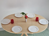 Ragaba Ronde Extensible Table à Manger 90cm Bois Jubi Frêne