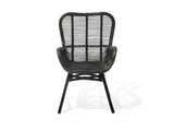 Chaise Fauteuil en Rotin Noir Confortable et très Décorative pour Chambre ou Salon au Style Boho et Rustique Beliani