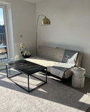 Beliani Table d'Appoint de Chevet en Verre Transparent Design Ultra Moderne Tendance pour Salon ou Chambre Contemporaine