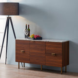 Teamson Home Buffet Bas de Salon entrée Salle à Manger Faux marbre Bois Noyer Ashton VNF-00081
