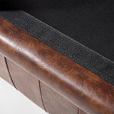 Canapé 3 Places en Cuir PU Marron Doré Assise Rembourrée Large Dossier Chesterfield