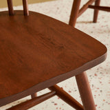 sweeek - Lot de 4 chaises Noyer à barreaux en Bois d'hévéa. Romie. L 50.8 x P 44.2 x H 90cm.