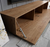 MB Muebles Bonitos, Meuble TV avec Pieds Aitana M2 pour Salon Moderne, Meuble Modulaire, Porte en PVC Mat, Structure en Mélamine Mate, Couleur Chêne, 180x32x40 cm