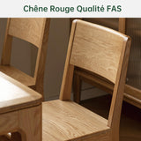 YESWOOD Lot de 2 Chaises de Salle à Manger, Chaises en Chêne Massif, Style Moderne Minimaliste, Chaises Assemblées pour Cuisine, Salon, Chambre, 44,8 x 54 x 80 cm, Chêne Naturel