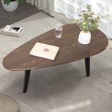 WDSHIYI Grande table basse ovale moderne du milieu du siècle pour salon, centre minimaliste, noyer et noir, 274,3 x 144,2 x 101,6 cm