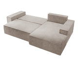 Selsey FARESE New - Canapé d'angle - 267 cm - en L avec Coffre de Rangement canapé Droit en Velours côtelé Beige