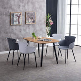 IDIMEX Lot de 4 chaises Catch pour Salle à Manger ou Cuisine au Design Retro avec Larges accoudoirs, Coque en Plastique Gris et 4 Pieds en métal laqué Noir