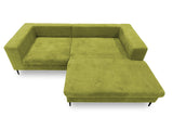 DOMO. collection Modica Canapé d'angle Moderne en Forme de L sans Sol - 244 x 173 x 83 cm (l x p x h) - Vert