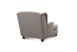 CAVADORE Assado Grand Fauteuil Rembourré XXL avec Pieds en Bois, Grande Assise Et 2 Coussins Décoratifs, 109 x 104 x 145 cm, Tissu Plat, Gris Clair
