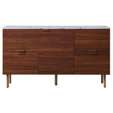 Teamson Home Buffet Bas de Salon entrée Salle à Manger Faux marbre Bois Noyer Ashton VNF-00081