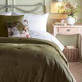 Appletree Couvre-lit matelassé en Velours Vert Olive (220 x 150 cm) – Motifs réversibles – Velours Doux au Toucher – Couvre-lit Chesterfield touffeté à Boutons