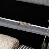 HOMCOM Banc de Rangement, Bout de lit, Coffre de Rangement en Tissu avec Pieds en Acier Noir, 101 x 38,5 x 44,5 cm, Gris