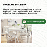 Mar.c.a. Design, Table Ronde Extensible, Table Salle à Manger en Bois, Table à Manger Blanche Mate Classique - Table Extensible 120x120x80H avec Rallonge Centrale 38 cm - Table a Manger Made in Italy