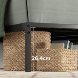 Zinus Figari Sommier en métal avec tête de lit en Bambou | 160 x 200 cm | 31 cm de Hauteur | Tête de lit à Lattes | Support de Lattes en Acier | Facile à Monter | Noir & Marron