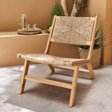 sweeek - Fauteuil Relax de Jardin en Bois et résine Effet Paille. intérieur/extérieur