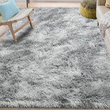 Tinyboy-hbq Tapis Chambre Modernes Tapis de Salon Soft Tapis à Poils Longs Shaggy Antidérapant Intérieur Moelleux épais (Gris Blanc, 160 x 230 cm)