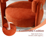 Ya-Home Fauteuil Salon en Bois Fauteuils Confortable avec Coussins Epais Fauteuil en Chenille pour Chambre/Salon, Orange