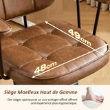 Hellove Chaise de Bureau avec roulettes, Fauteuil de Bureau en Cuir PU Hauteur Réglable, Siège Roulante Pivotante à Dossier pour Salon et Chambre à Coucher, Marron
