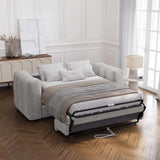 Mobilier-Deco Daria - Canapé 3 Places Convertible rapido en Tissu matelassé Gris Matelas 14 cm
