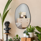 CASSILANDO Miroir Mural irrégulier, Miroir asymétrique à Fixation Murale, Miroir de courtoisie Unique, Miroir décoratif pour Salon, Salle de Bain, Chambre, entrée, décoration Murale 85 x 52 cm